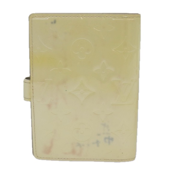 LOUIS VUITTON Vernis Agenda PM Day Planner Cover Perle R21010 LV Auth 84665